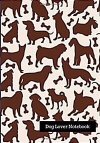 Dog Lover Notebook: Dog Breeds Shadow, White Paper Blank Book for Kids, Teens and Adults, 120 Page, 7x10 Inch (Paperback)