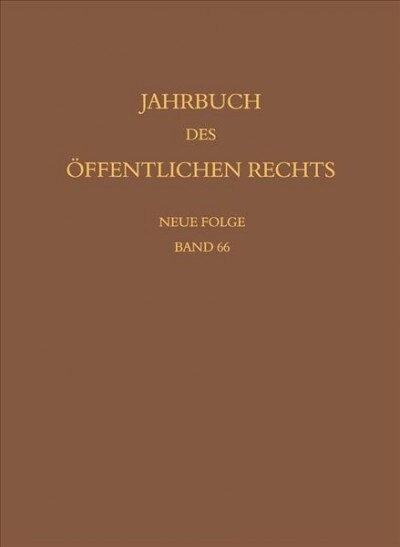 Jahrbuch Des Offentlichen Rechts Der Gegenwart (Hardcover)