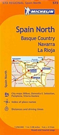 Michelin Spain: North, Basque Country, Navarra, La Rioja Map 573 (Folded, 10)