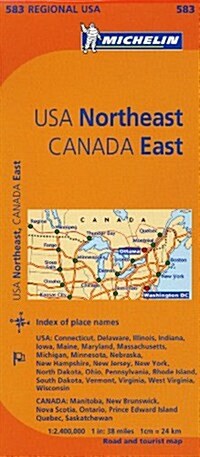 Michelin Usa: Northeast, Canada: East Map 583 (Folded)