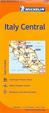 Michelin Italy: Central Map 563 (Folded, 10)