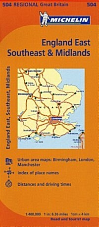 Michelin Map Great Britain: England East, Southeast & Midlands (Folded)