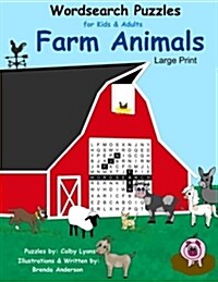 Word Search Puzzles Farm Animals: For Kids and Adults Large Print (Paperback)