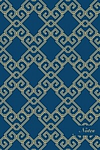 Notes: 6x9 Unruled Blank Pages Notebook Seamless Oriental Japanese Spiral Vortex Cross Tracery Frame Chain Pattern Cover. M (Paperback)