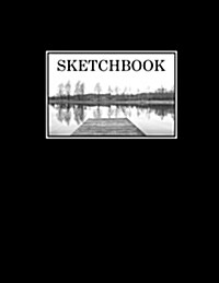 Sketchbook: Black Cover- Large Drawing Pad, a Large Journal with Blank Paper for Drawing and Sketching (Paperback)