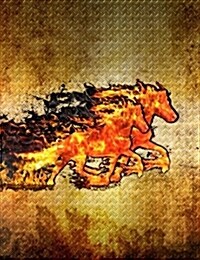 Horses on Fire Journal Notebook: 4x4 Quad Rule Graph Paper, 202 Pages (7.44 X 9.69) (Paperback)