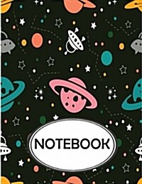Notebook: Dot-Grid, Graph, Lined, Blank Paper: Space Pattern: notebook journal, notebook marble, notebook paper, diary, 8.5 x 1 (Paperback)