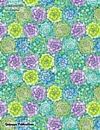 Succulents Lined Journal: Medium Lined Journaling Notebook, Succulents Colorful Jb85 Cover, 8.5x11, 204 Pages (Paperback)