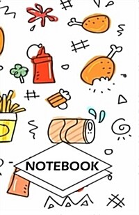 Notebook: Cute food: Small Pocket Diary, Lined pages (Composition Book Journal) (5.5 x 8.5) (Paperback)