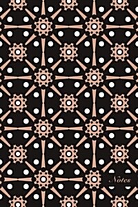 Notes: 6x9 Unruled Blank Pages Notebook Seamless Oriental Southeast Asian Pattern Cover Round Dot Cross Frame Geometry Flow (Paperback)