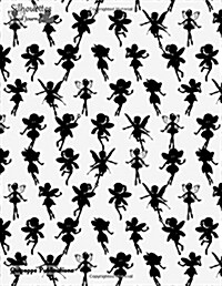 Silhouettes Lined Journal: Medium Lined Journaling Notebook, Silhouettes Fairy Pattern Jb85 Cover, 8.5x11, 204 Pages (Paperback)
