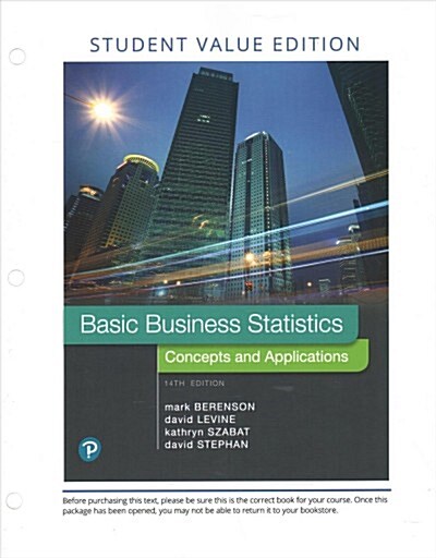 Basic Business Statistics, Loose Leaf Edition Plus Mylab Statistics with Pearson Etext -- 24 Month Access Card Package (Hardcover, 14)