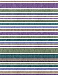 Journal: 8.5 X 11 202 Lined Pages Colorful Purple Green Stripe Pattern Notebook/Journal (Paperback)