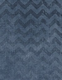 Journal: 8.5 X 11 202 Lined Pages Blue Chevron Grunge Wave Pattern Notebook/Journal (Paperback)