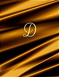 D: Letter D Monogram Notebook, 8.5 X 11 Inches, Blank, Numbered Pages (Paperback)