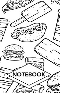 Notebook: Junk food 1: Small Pocket Diary, Lined pages (Composition Book Journal) (5.5 x 8.5) (Paperback)