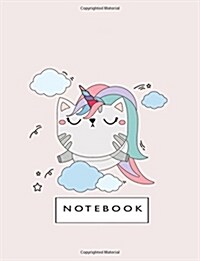 Notebook: Cute Cat on Pink and Lined Pages, Extra Large (8.5 X 11) Inches, 110 Pages, White Paper (Paperback)