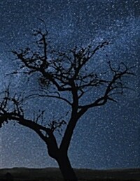Milky Way Galaxy Tree Silhouette Notebook: 8.5 X 11 202 College Ruled Pages (Paperback)