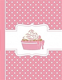 Pink Polka Dot Cupcake Composition Book: 5x5 Quad Rule Graph Paper, 202 Pages (7.44 X 9.69) (Paperback)