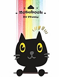 Notebook by Ffunny: Black Cat on White Cover and Dot Graph Line Sketch Pages, Extra Large (8.5 X 11) Inches, 110 Pages, White Paper, Sketc (Paperback)