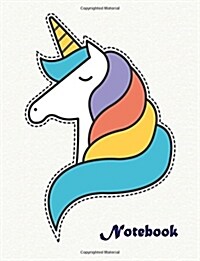 Notebook: Unicorn on Cream Cover and Lined Pages, Extra Large (8.5 X 11) Inches, 110 Pages, White Paper (Paperback)