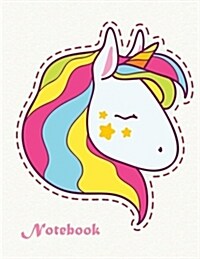 Notebook: Unicorn on Cream Cover and Lined Pages, Extra Large (8.5 X 11) Inches, 110 Pages, White Paper (Paperback)