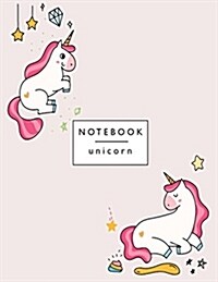 Notebook Unicorn: Cute Unicorn in Love on Pink Cover and Lined Pages, Extra Large (8.5 X 11) Inches, 110 Pages, White Paper (Paperback)