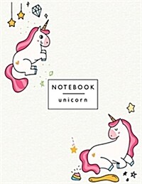 Notebook Unicorn: Cute Unicorn in Love on Cream Cover and Lined Pages, Extra Large (8.5 X 11) Inches, 110 Pages, White Paper (Paperback)