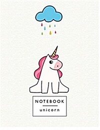 Notebook Unicorn: Unicorn on Cream Cover and Lined Pages, Extra Large (8.5 X 11) Inches, 110 Pages, White Paper (Paperback)