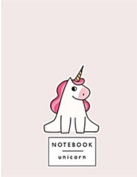 Notebook Unicorn: Unicorn on Pink Cover and Lined Pages, Extra Large (8.5 X 11) Inches, 110 Pages, White Paper (Paperback)