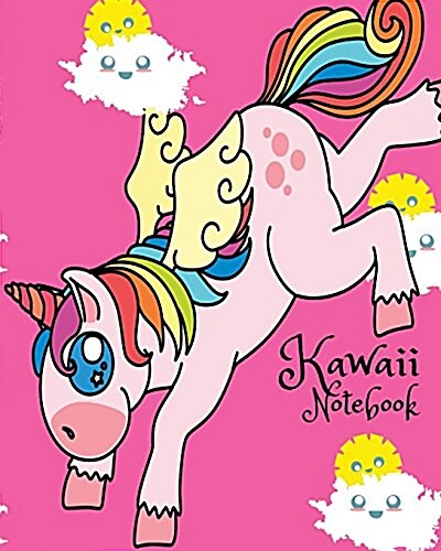 Kawaii Notebook: Unicorn Dot Grid Journal 120 Pages Notebook (Paperback)