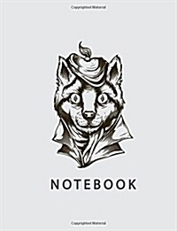 Notebook: Black Cat on Grey and Lined Pages, Extra Large (8.5 X 11) Inches, 110 Pages, White Paper (Paperback)