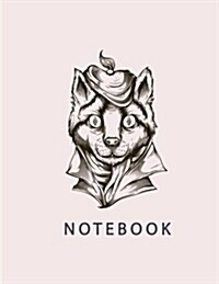 Notebook: Black Cat on Pink and Lined Pages, Extra Large (8.5 X 11) Inches, 110 Pages, White Paper (Paperback)