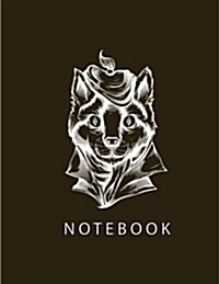Notebook: Black Cat on Black and Lined Pages, Extra Large (8.5 X 11) Inches, 110 Pages, White Paper (Paperback)