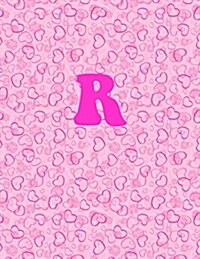 R: Hearts Cover, Letter R Monogram Notebook, 8.5 X 11 Inches, Blank, Numbered Pages (Paperback)