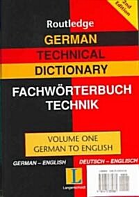 German Technical Dictionary (Volumes 1 and 2) (Hardcover)