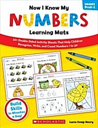 Now I Know My Numbers Learning Mats, Grades PreK-1 (Paperback, Workbook)