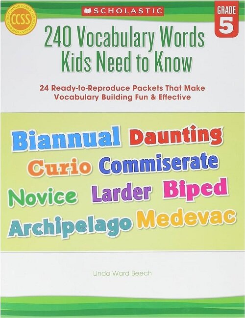 240 Vocabulary Words Kids Need to Know: Grade 5: 24 Ready-To-Reproduce Packets Inside! (Paperback)