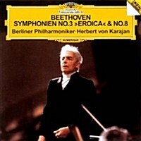 [수입] Herbert Von Karajan - 베토벤: 교향곡 3 영웅, 8번 (Beethoven : Symphonies Nos.3 Eroica & 8) (SHM-CD)(일본반)