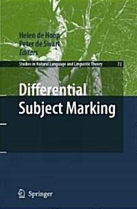 Differential Subject Marking (Hardcover, 2008)