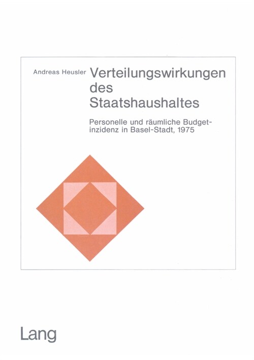 Verteilungswirkungen des Staatshaushaltes (Paperback)