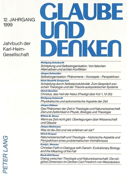 Glaube Und Denken: Jahrbuch Der Karl-Heim-Gesellschaft- 12. Jahrgang 1999 (Paperback)