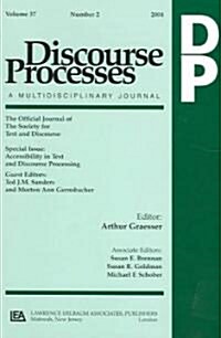 Accessibility in Text and Discourse Processing: A Special Issue of Discourse Processes (Paperback)