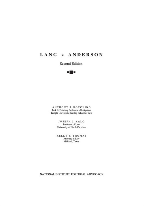 Lang V. Anderson: Case File (Paperback, 2, Second Edition)