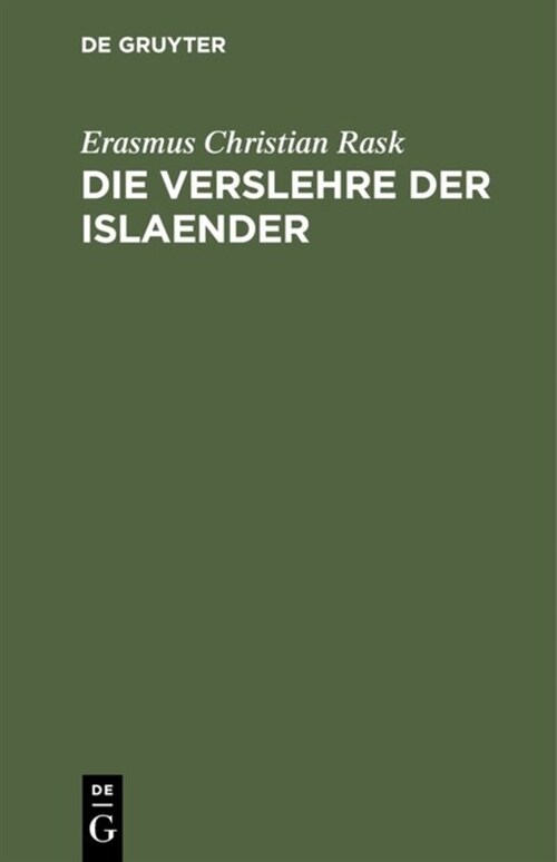 Die Verslehre Der Islaender (Hardcover)