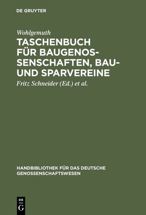 Taschenbuch F? Baugenossenschaften, Bau- Und Sparvereine (Hardcover)