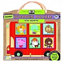 Green Start Silly Squares Chunky Wooden Puzzle: Earth Friendly Puzzles with Handy Carry & Storage Case (Other)