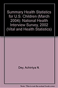 Vital And Health Statistics (Paperback)