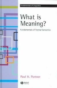 What is meaning?: fundamentals of formal semantics