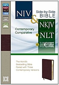 Contemporary Comparative Side-By-Side Bible-PR-NIV/NKJV/NLT/MS (Bonded Leather)